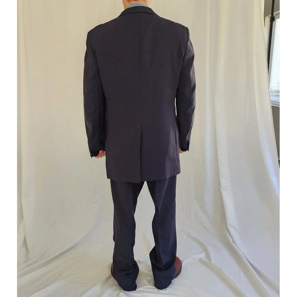 Vintage‎ Blue 3 Piece Pinstripe Suit